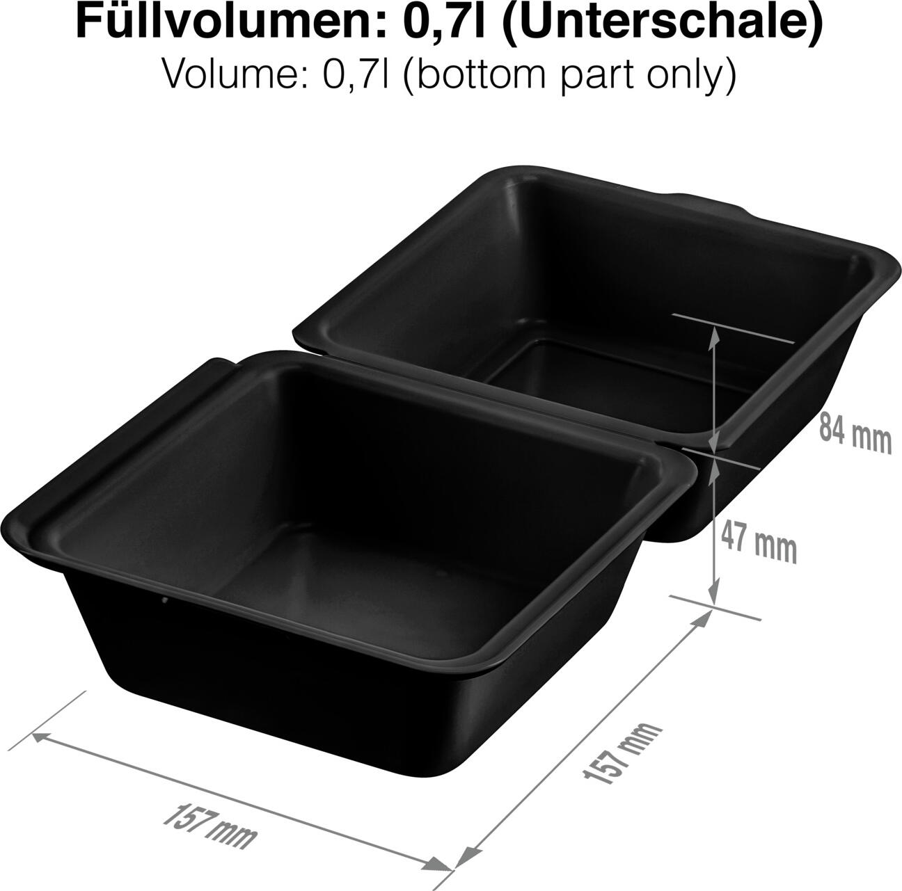 elasto Yari Reusable Burger Box Set of 25 Pieces, Black, 700ml BPA-free Polypropylene Food Container, Microwave and Dishwasher Safe, Made in Germany