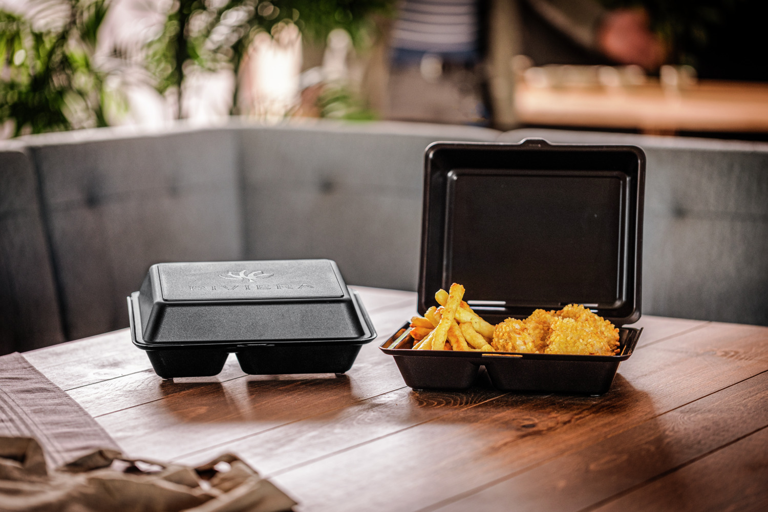 elasto Yari Reusable Burger Box Set of 25 Pieces, Black, 700ml BPA-free Polypropylene Food Container, Microwave and Dishwasher Safe, Made in Germany