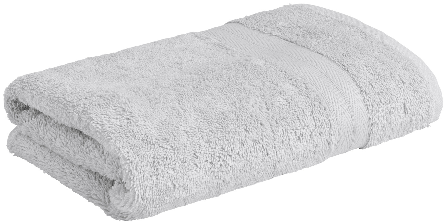 ERWIN M. LUSINI Solutions GmbH Hand towel Meco Handtuch Meco Hand towel Meco; 50x100 cm (WxL); stone-grey Handtuch Meco; 50x100 cm (BxL); steingrau 100% cotton. Weight approx. 550 g/m². Noble walk terry hand towel with high quality Soflex Lowtwist special yarns made of pure natural cotton. The yarns surpass the quality of Egyptian cotton. Visibly improved fabric appearance in terms of feel with extra soft and absorbent boost. Border in high-quality herringbone look. Personalization possible. 100 % Baumwolle. Gewicht 550 g/m². Edles Walkfrottier Badetuch mit hochwertigen Soflex Lowtwist Spezialgarnen aus reiner Naturbaumwolle. Die Garne übertreffen die Qualität der ägyptischen Baumwolle. Sichtlich verbessertes Warenbild hinsichtlich Haptik mit extra Soft- und Saugboost. Bordüre in hochwertiger Fischgrät-Optik. Personalisierung möglich.