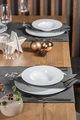 VEGA Pike Flat Dinner Plate, 23 cm, White Porcelain with Hammered Relief Design, Dishwasher and Microwave Safe, Round