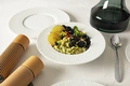 VEGA Pike Flat Dinner Plate, 23 cm, White Porcelain with Hammered Relief Design, Dishwasher and Microwave Safe, Round