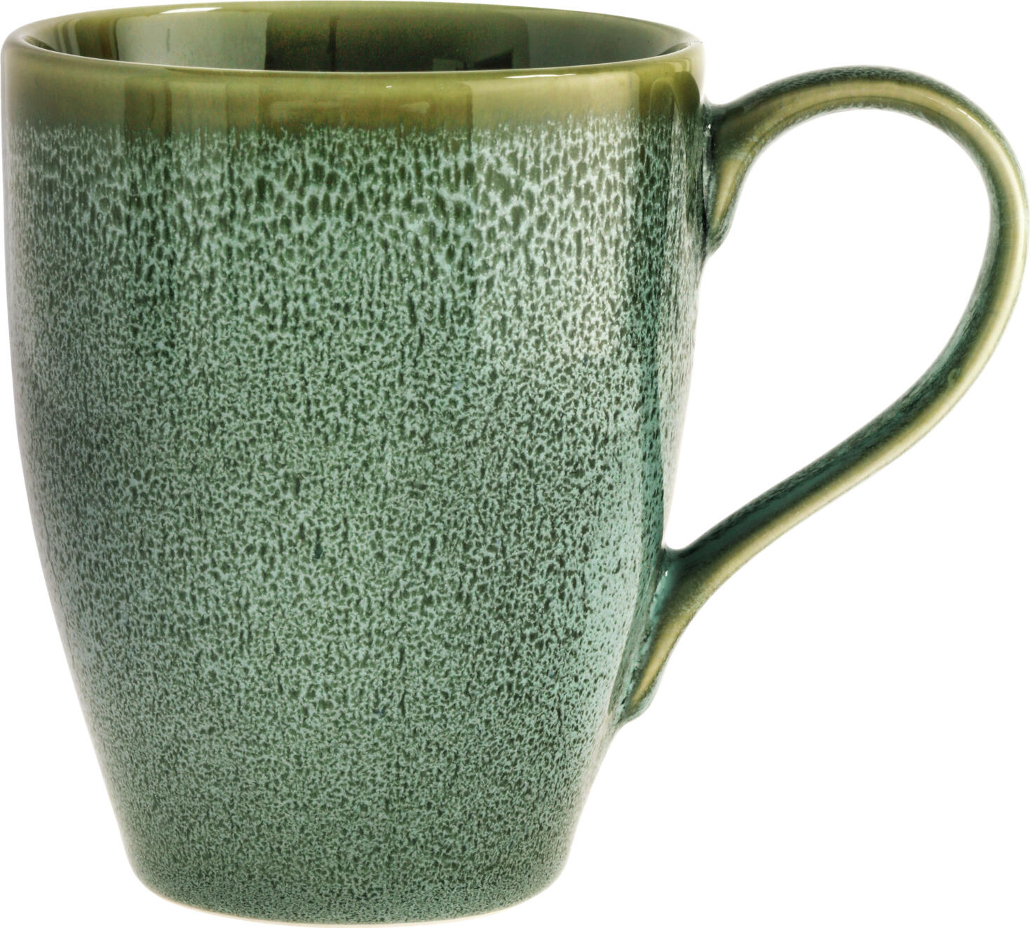 VEGA LUSINI Solutions GmbH Coffee mug Nano Kaffeebecher Nano Coffee mug Nano; 300 ml, 8.5x10.5 cm (ØxH); green; round; 6 piece / pack Kaffeebecher Nano; 300 ml, 8.5x10.5 cm (ØxH); grün; rund; 6 Stück / Pack Colored mug made of stoneware. With irregular edges. Unique due to Reactive Glaze. Each piece is unique. Colors may vary from light to dark. Dishwasher safe and microwaveable. Farbiger Becher aus Steingut. Mit unregelmäßigen Kanten. Einzigartig durch Reactive Glaze. Jedes Teil ein Unikat. Farben können von hell zu dunkel abweichen. Spülmaschinenfest und mikrowellengeeignet