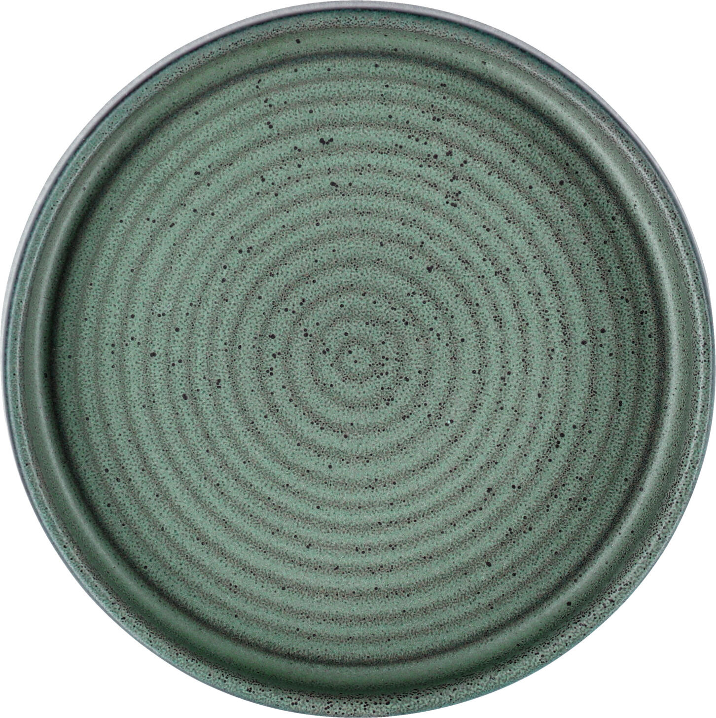 VEGA Snug Round Low Rim Plate, Matt Glazed Stoneware, 13.5 cm Diameter, Green, Dishwasher and Microwave Safe