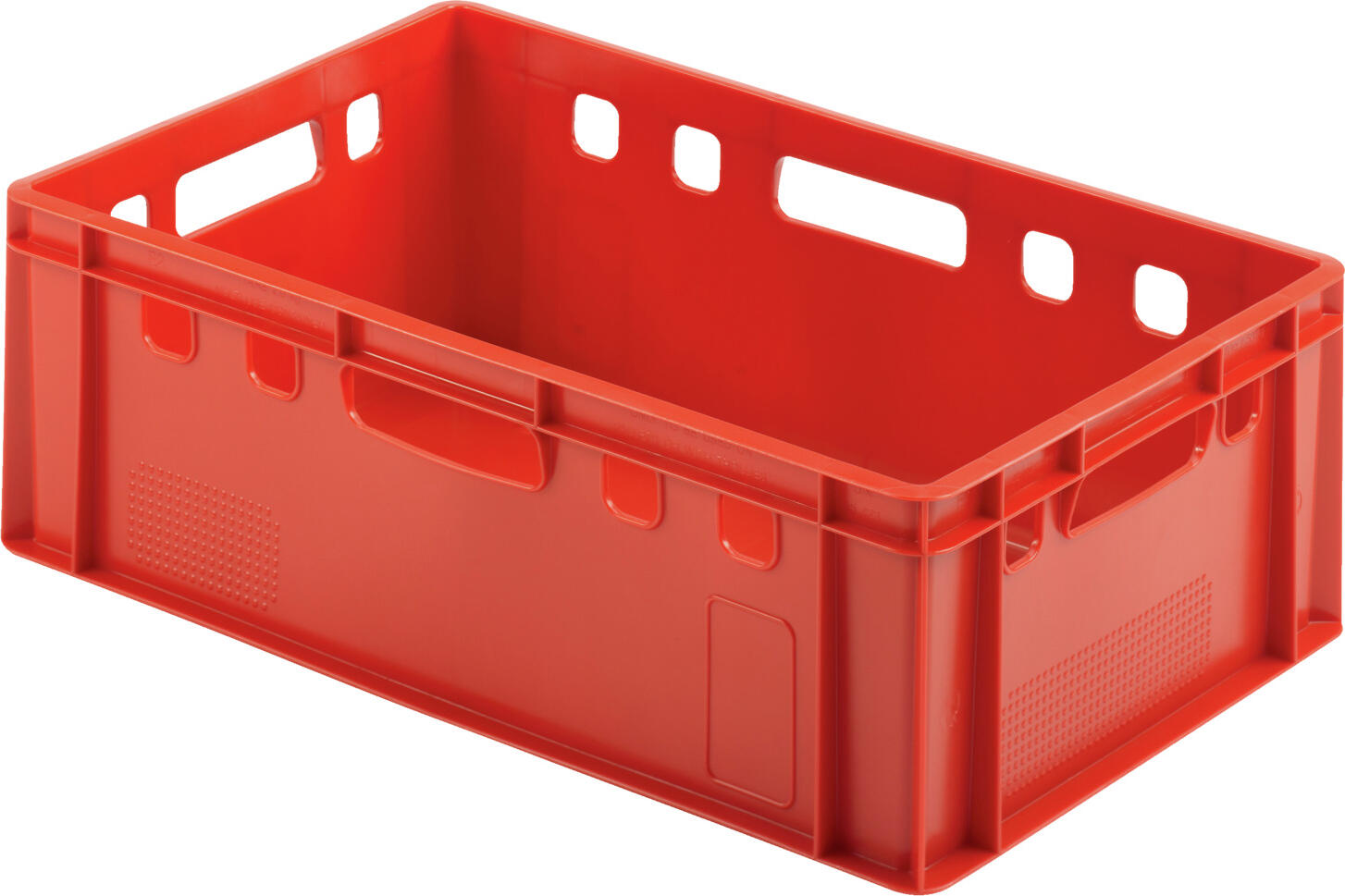 Ringoplast Ringoplast Leubsdorf GmbH Stacking box Euro closed Stapel-Kasten Euro geschlossen Stacking box Euro closed; 41.3 l, 60x40x20 cm (LxWxH); red Stapel-Kasten Euro geschlossen; 41.3 l, 60x40x20 cm (LxBxH); rot Stackable Euro crates made of sturdy polyethylene. Ideal for transport and storage. Food safe and dishwasher safe. Available in 3 sizes. Red color. Stapelbare Kästen in Euronormgröße aus robustem Hart-Polyethylen. Ideal für Transport und Lagerung geeignet. Lebensmittelecht und spülmaschinenfest. Innenmaße bei 25,1 l: 56,8 x 36,8 x 12 cm, bei 41,3 l: 5,68 x 36,8 x 19,8 cm.