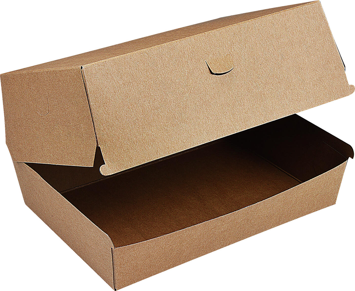 WIMEX WIMEX s.r.o. Burger box with fat barrier Burgerbox mit Fettbarriere Burger box with fat barrier; 19.5x13.5x10 cm (LxWxH); brown; 50 piece / pack Burgerbox mit Fettbarriere; 19.5x13.5x10 cm (LxBxH); braun; 50 Stück / Pack Sustainable burger box made of kraft paper. With fat barrier, plastic free. The box is harmless to our environment, 100% biodegradable and are a valuable raw material in the circular economy of recycling. The burger packaging is tasteless, heat resistant and microwaveable (max 5 minutes). Temperature resistance is reliably guaranteed between -40°C and +180°C. Nachhaltige Burger Box aus Kraftpapier. Mit Fettbarriere, plastikfrei. Die Box ist für unsere Umwelt unbedenklich, 100  % biologisch abbaubar und sind ein wertvoller Rohstoff in der Kreislaufwirtschaft des Recyclings. Die Burgerverpackungen sind geschmacksneutral, hitzebeständig und mikrowellengeeignet (max. 5 Minuten). Die Temperaturbeständigkeit ist zwischen -40 °C und +180 °C zuverlässig gewährleistet.