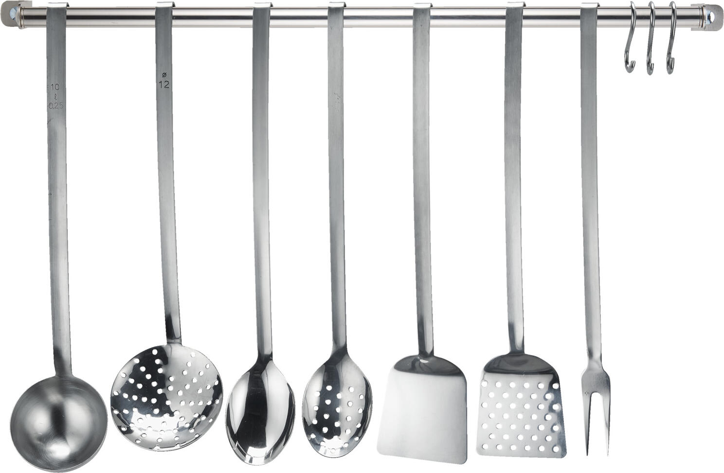 Pulsiva Valuo Perforated Serving Spoon, 46 cm Long Handle, 18/5 Chrome Stainless Steel, Seamless Rustproof Design, Dishwasher Safe, Silver