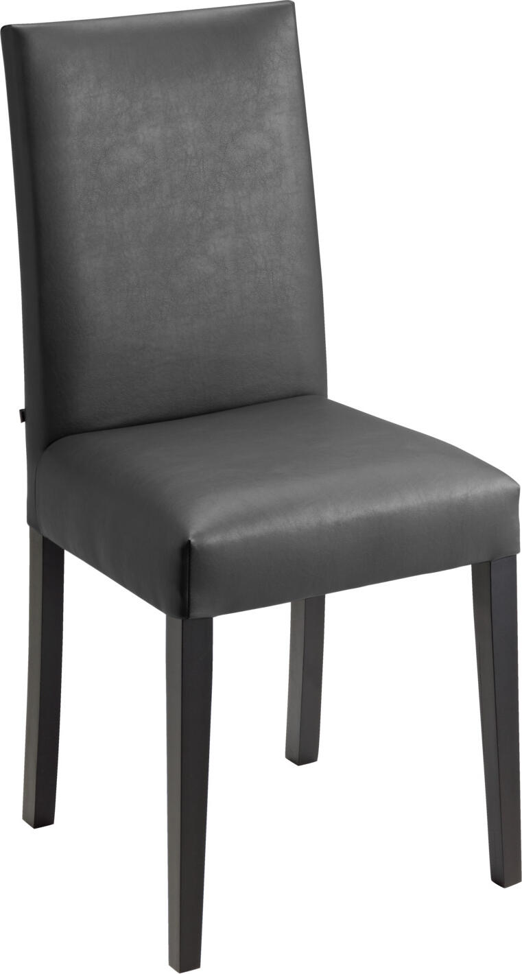 VEGA LUSINI Solutions GmbH Chair Elegance Polsterstuhl Elegance Chair Elegance; 46.5x51x95.5 cm (WxDxH); seat anthracite, base wenge; 2 piece / pack Polsterstuhl Elegance; 46.5x51x95.5 cm (BxTxH); Sitz anthrazit, Gestell wenge; 2 Stück / Pack Classic upholstered chair made of solid beech wood. Seat and backrest covered with imitation leather. Easy to clean and stable. Only suitable for indoor use. Klassischer Polsterstuhl aus massivem Buchenholz. Sitzfläche und Rückenlehne mit Kunstlederbezug. Pflegeleicht und stabil. Nur für den Innenbereich geeignet.