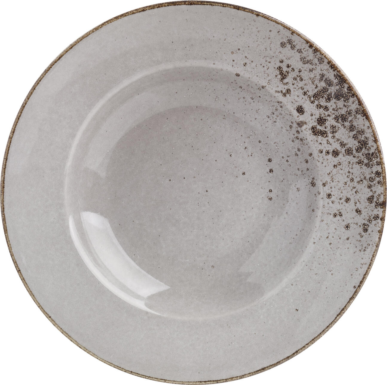 Farfurii de cafea VEGA Palana gri, din grpc stoneware colorat, rotunde, 16.5 cm, cu margini neregulate si finisaj petrat, compatibile cu masina de spalat vase si cuptorul cu microunde, set de 6