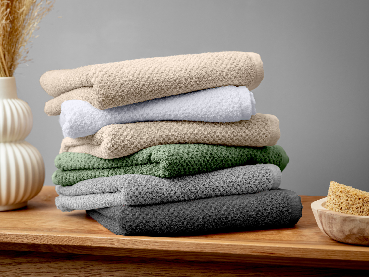 ERWIN M. LUSINI Tavira Shower Towel, 100% Cotton Waffle Texture, 70 x 140 cm, 480 g/m², Super-Absorbent Soft Terry, OEKO-TEX Standard 100