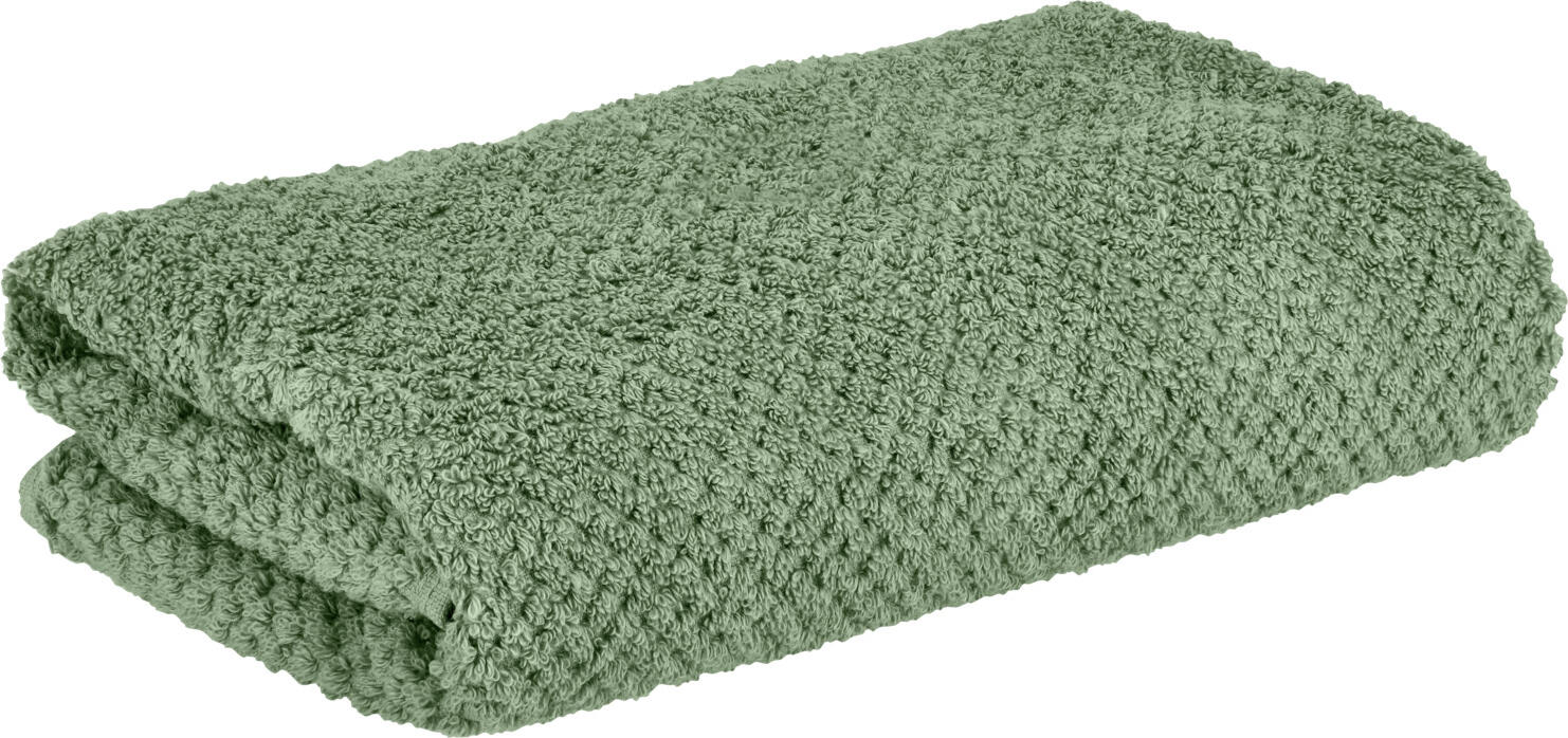 ERWIN M. LUSINI Solutions GmbH Shower towel Tavira Duschtuch Tavira Shower towel Tavira ; 70x140 cm (WxL); green Duschtuch Tavira ; 70x140 cm (BxL); grün 100% cotton. Weight approx. 480 g/m². Super-absorbent single-ply terry shower towel with high-quality Low Twist special yarns made of pure cotton. The towel does not just impress thanks to its very voluminous and soft feel - it also has a modern waffle texture. 100 % Baumwolle. Gewicht ca. 480 g/m². Super saugfähiges Walkfrottier Duschtuch mit hochwertigen Low Twist Spezialgarnen aus reiner Baumwolle. Das Duschtuch überzeugt nicht nur durch seinen sehr voluminösen Griff und seine weiche Haptik sondern auch durch seine moderne Waffelstruktur.