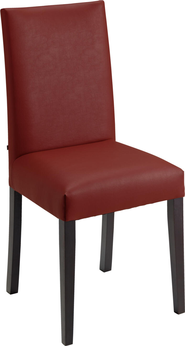 VEGA LUSINI Solutions GmbH Chair Elegance Polsterstuhl Elegance Chair Elegance; 46.5x51x95.5 cm (WxDxH); seat bordeaux, base wenge; 2 piece / pack Polsterstuhl Elegance; 46.5x51x95.5 cm (BxTxH); Sitz bordeaux, Gestell wenge; 2 Stück / Pack Classic upholstered chair made of solid beech wood. Seat and backrest covered with imitation leather. Easy to clean and stable. Only suitable for indoor use. Klassischer Polsterstuhl aus massivem Buchenholz. Sitzfläche und Rückenlehne mit Kunstlederbezug. Pflegeleicht und stabil. Nur für den Innenbereich geeignet.