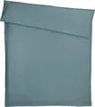 LUSINI Siena Duvet Cover 135 x 200 cm, Percale Cotton-Polyester Blend, Smoky Blue, Hotel Closure, OEKO-TEX Standard 100 Certified