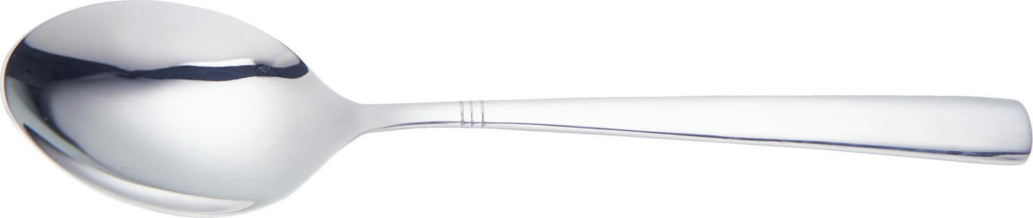 PULSIVA LUSINI Solutions GmbH Table spoon Berlin Menülöffel Berlin Table spoon Berlin; 19.5 cm (L); silver, handle silver; 12 piece / pack Menülöffel Berlin; 19.5 cm (L); silber, Griff silber; 12 Stück / Pack 18/10 chrome-nickel stainless steel (menu knife Mono. 13/0). Modern cutlery with discreet 3-line decoration in the upper part of the handle. Highly polished. Material thickness suitable for gastronomy: 2.5 mm (measured at the strongest point of the menu fork). Dishwasher safe. Chrom-Nickel-Edelstahl 18/10, rostfrei. Moderner Menülöffel mit dezentem 3-Linien-Dekor im oberen Teil des Griffes. Hochglanzpoliert. Gastronomiegerechte Materialstärke 2,5 mm (gemessen an der stärksten Stelle der Menügabel). Spülmaschinenfest.