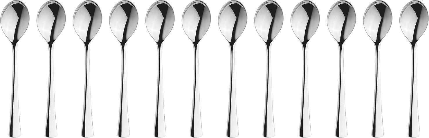 PULSIVA Linz Coffee Spoon, 18/10 Chrome-Nickel Stainless Steel, Mirror Polished, Rustproof, 14 cm, Catering Standard, Dishwasher Safe