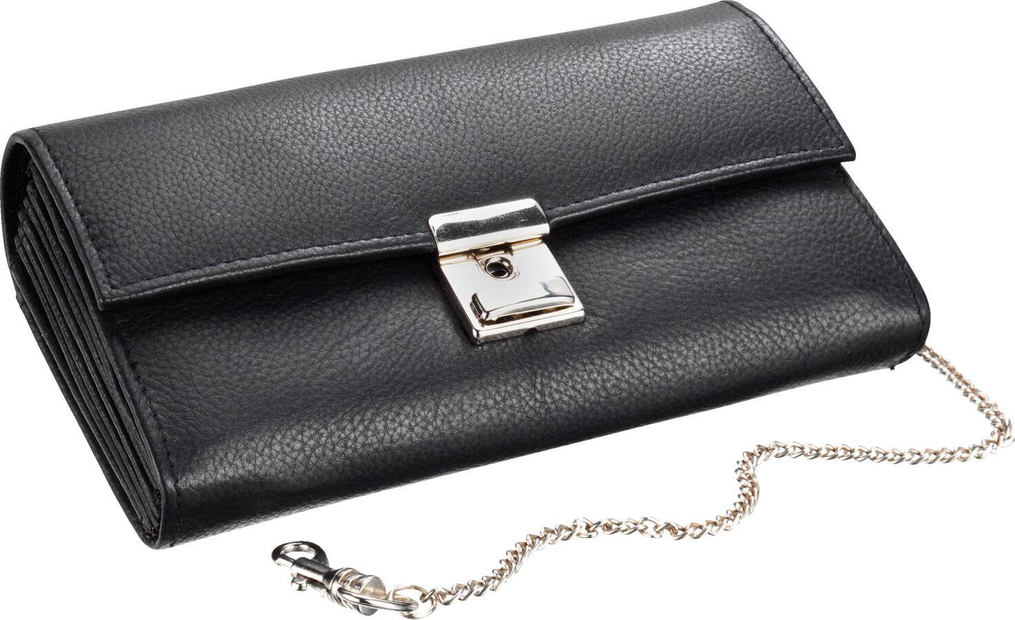 PULSIVA LUSINI Solutions GmbH Waiter's wallet  Lugano Kellnerportemonnaie  Lugano Waiter's wallet  Lugano; 17.5x9 cm (LxW); black; rectangular Kellnerportemonnaie  Lugano; 17.5x9 cm (LxB); schwarz; rechteckig Waiter's wallet made of black, high-quality full grain leather. Kellnerbörse aus schwarzem hochwertigem Vollrindleder.