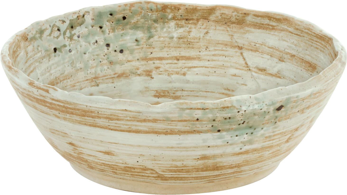Set Boluri din Porțelan LUSINI Taoqi, 650 ml, Înălțime 5.5 cm, Design Multicolore cu Margini Irregulari și Pete, Aspect Handmade, Safe la Mașina de Spălat Vase și Cuptor cu Microunde