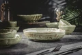 LUSINI Taoqi Porcelain Bowl Set, Round 130 ml, 3.5 cm Height, Multicolored Speckled Design with Irregular Edges, Handmade Feel, Dishwasher and Microwave Safe