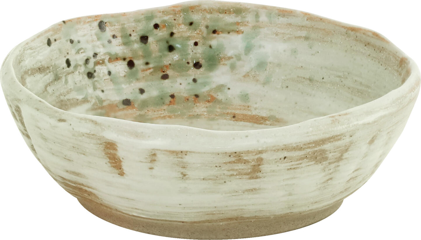 LUSINI Taoqi Porcelain Bowl Set, Round 130 ml, 3.5 cm Height, Multicolored Speckled Design with Irregular Edges, Handmade Feel, Dishwasher and Microwave Safe