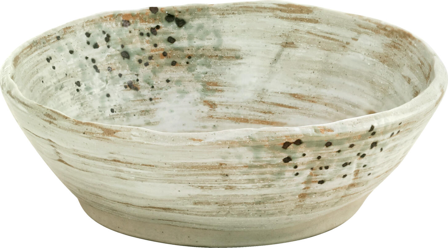 LUSINI Taoqi Porcelain Bowl Set, 310 ml, 4 cm Height, Multicolored Speckled Design with Irregular Edges, Handmade Feel, Dishwasher and Microwave Safe