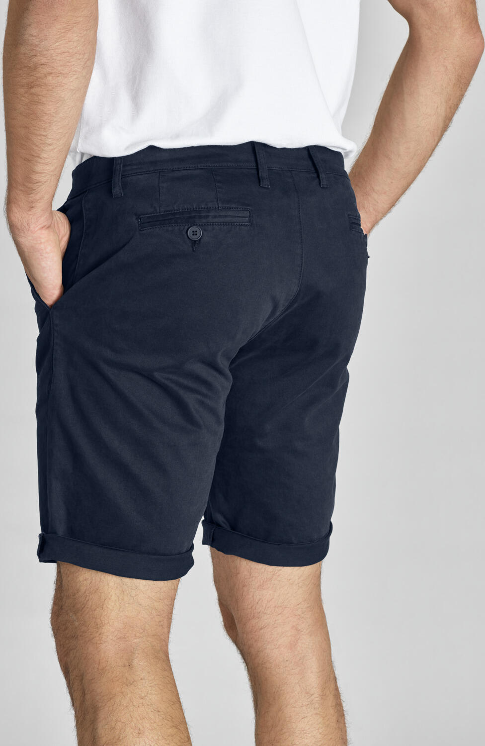 Shorts Chino JOBELINE pentru barbati, Croiala Clasica Drepta, Material Elastic din 97% Bumbac si 3% Spandex, cu Buzunar pentru Stilou