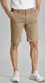JOBELINE Men's Chino Shorts, Classic Straight Cut, 97% Cotton 3% Spandex, Beige, Buttoned Welt Back Pockets, Integrated Pen Pocket, 29cm Inside Leg