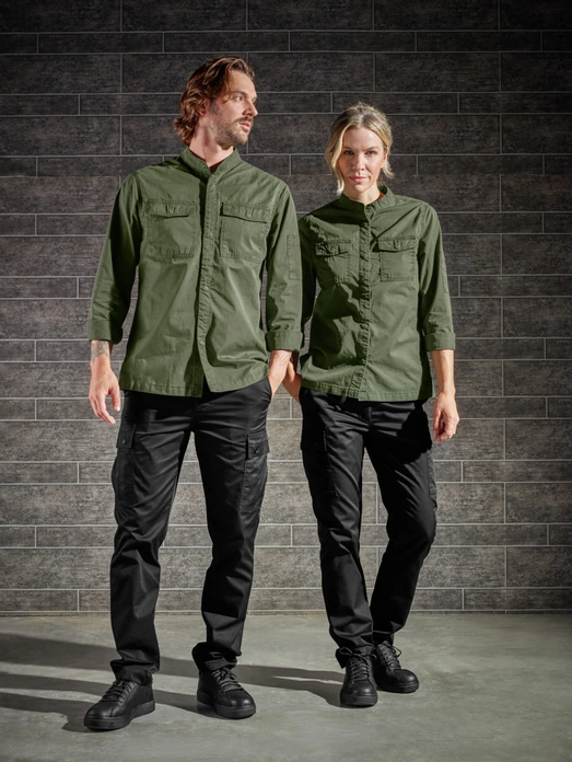 Pantaloni Cargo Jobeline pentru Bucatari Dame, Marime EU 50, 65% Poliester 35% Bumbac, Croiala Regular Tapered, Talie Elasticata, Standard OEKO-TEX 100, Negru