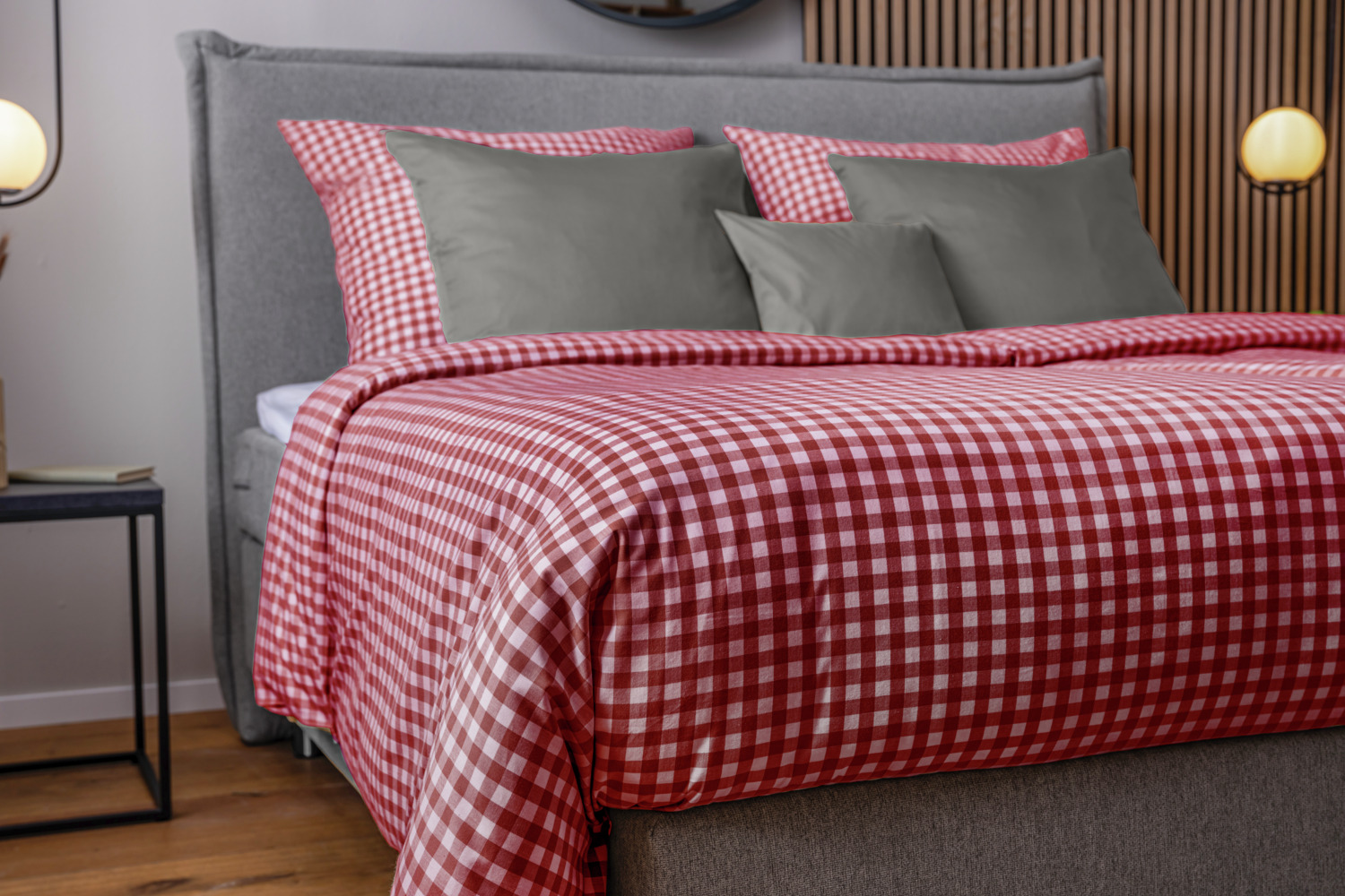 LUSINI Tux Renforce Duvet Cover, 100% Mercerized Cotton, Traditional Check Pattern, 155x220 cm, OEKO-TEX Standard 100, Hard-wearing Easy-care