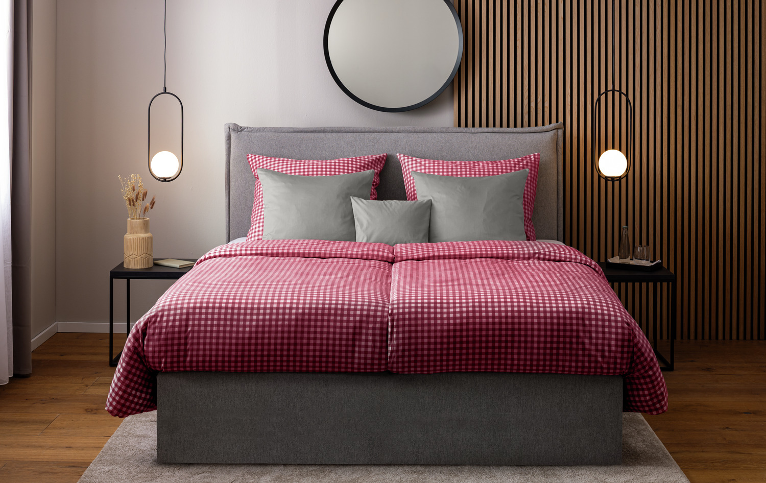 LUSINI Tux Renforce Duvet Cover, 100% Mercerized Cotton, Traditional Check Pattern, 155x220 cm, OEKO-TEX Standard 100, Hard-wearing Easy-care