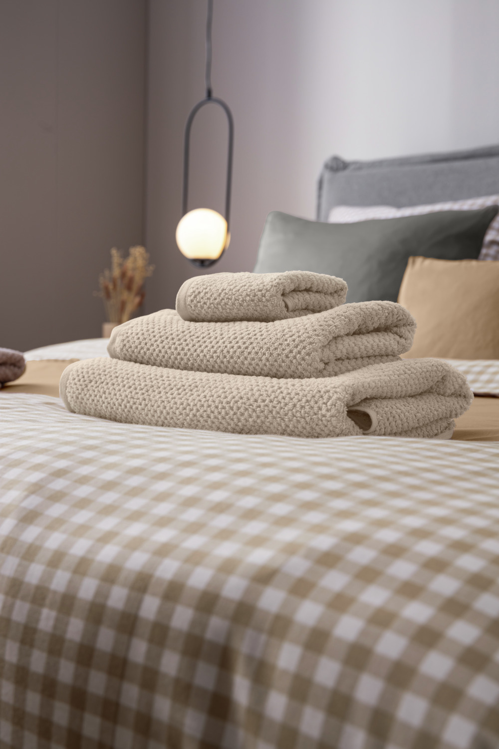 ERWIN M. LUSINI Tux Renforcé 100% Cotton Duvet Cover, 140x200 cm, Sand Beige, Traditional Check Pattern, Mercerized, OEKO-TEX Standard 100, Hard-wearing