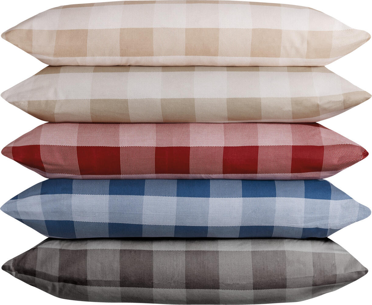 ERWIN M. LUSINI Loan Pillow Cover, 100% Cotton Renforce, Modern Check Pattern, 70 x 90 cm, Hotel Closure, OEKO-TEX Standard 100, Boil-proof