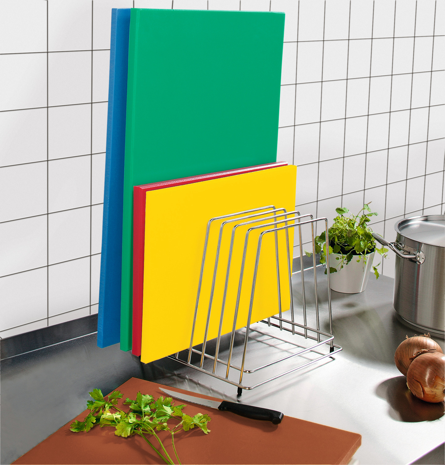 VEGA Separa S Rectangular Chopping Board, PE 500 Polyethylene, 40 x 30 x 2 cm, Knife-Friendly, Dishwasher Safe, HACCP Compliant