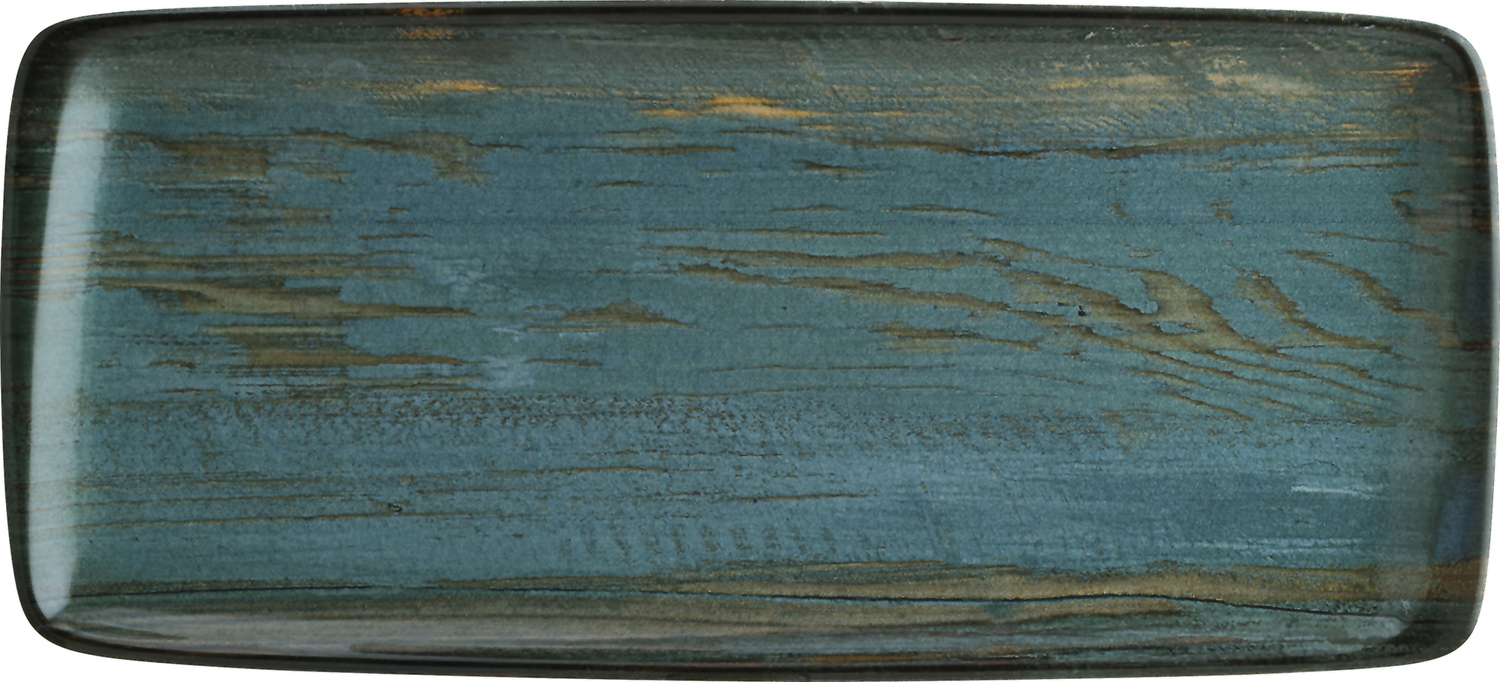 Bonna Madera Mint Moove Rectangular Platter, Glazed Porcelain, Wood-Look Design, 34 x 16 x 2.5 cm, Dishwasher and Microwave Safe