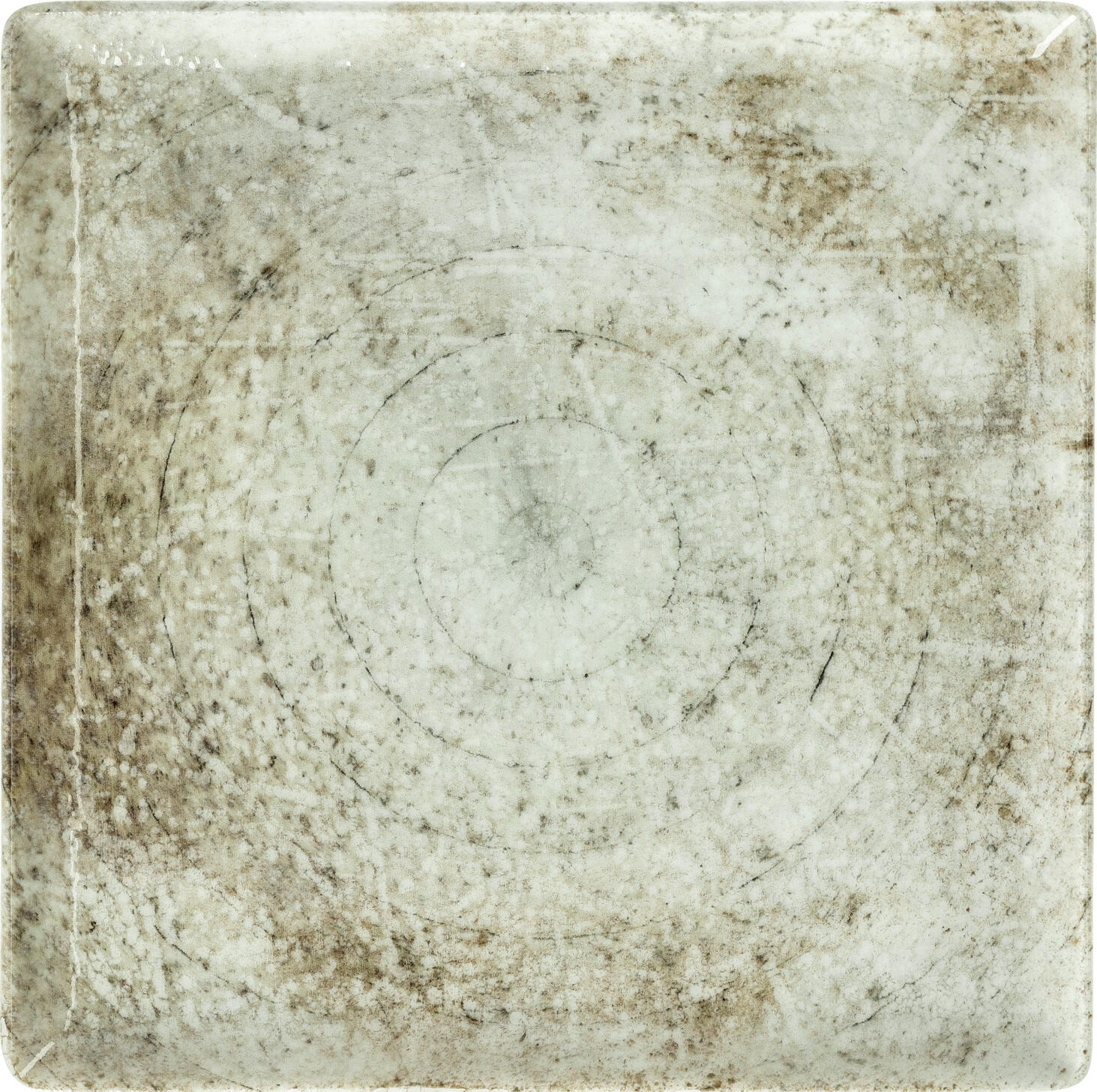 VEGA Gironia Square Serving Platter, Porcelain Plate with Digital Print, Taupe Beige, 17x17x1.5 cm, Dishwasher and Microwave Safe