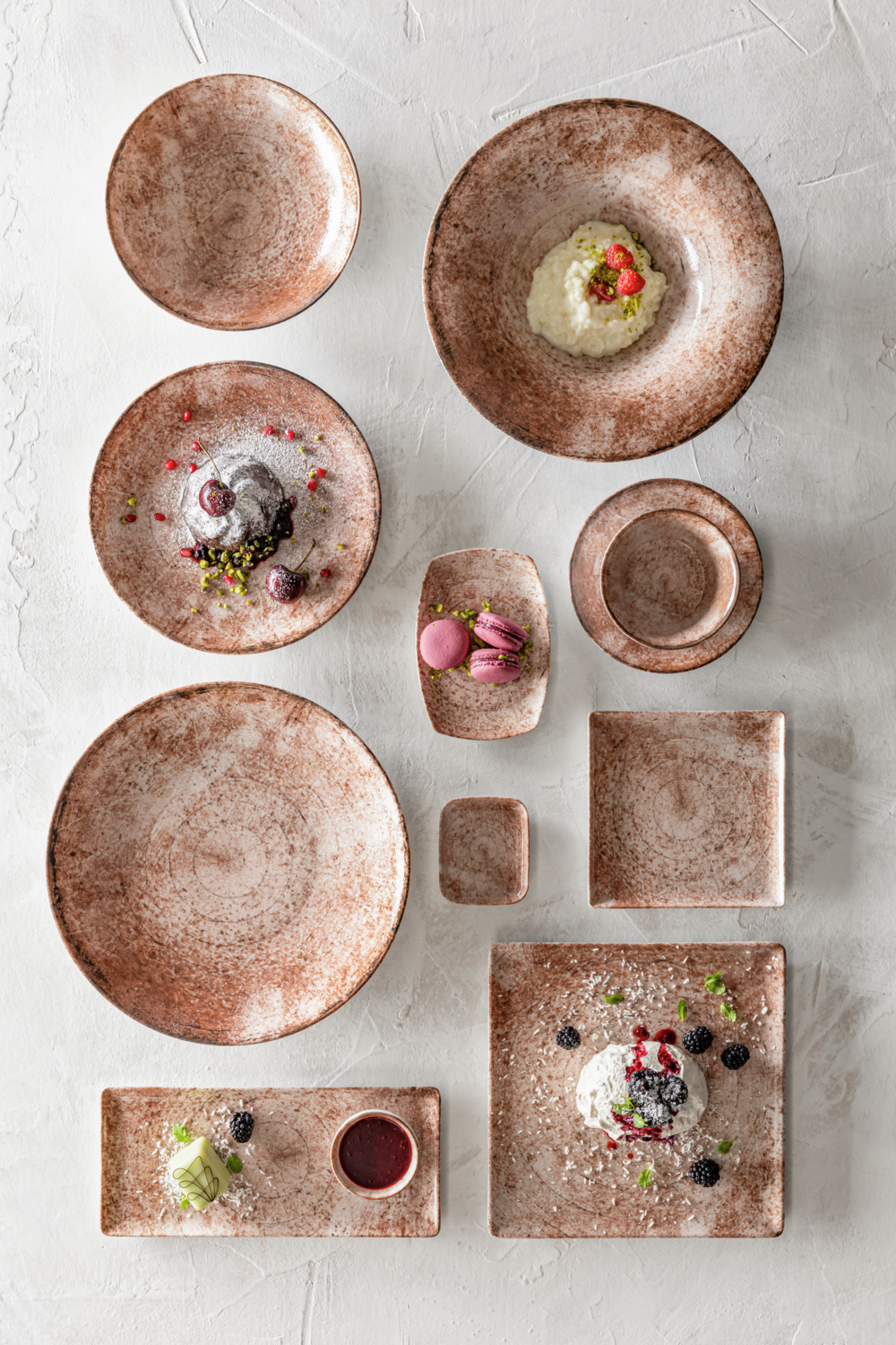 VEGA Gironia Square Porcelain Serving Platter, Digital Print Design, Rose, 17x17x1.5 cm, Dishwasher and Microwave Safe