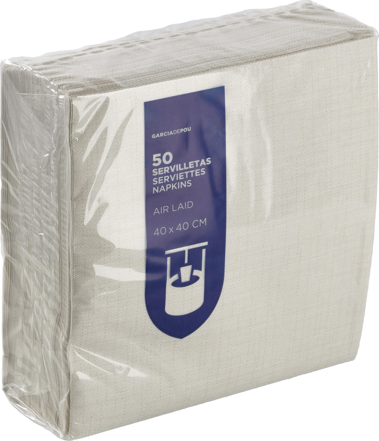 Serviete Airlaid Garcia De Pou Cotto, Crem, 40 x 40 cm, Material Nonwoven 55 g/m², Efect Textil, Sigure pentru Alimente, Pliere 1/4