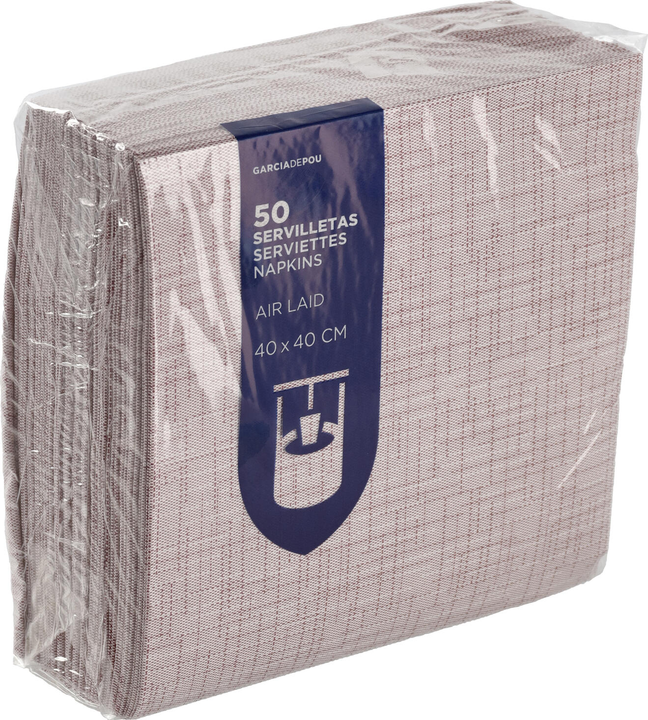 GARCIA DE POU Garcia De Pou, S.A. Napkin Cotto Serviette Cotto Napkin Cotto; 40x40 cm (WxL); bordeaux; 50 piece / pack Serviette Cotto; 40x40 cm (BxL); bordeaux; 50 Stück / Pack Airlaid napkins, high-quality with a textile effect. Available in multiple colors. Material: Nonwoven fabric (55 g/m²). Serviette mit Textilcharakter in hochwertiger Qualität. 1/4 Falz. Material: Airlaid (55g/m²).