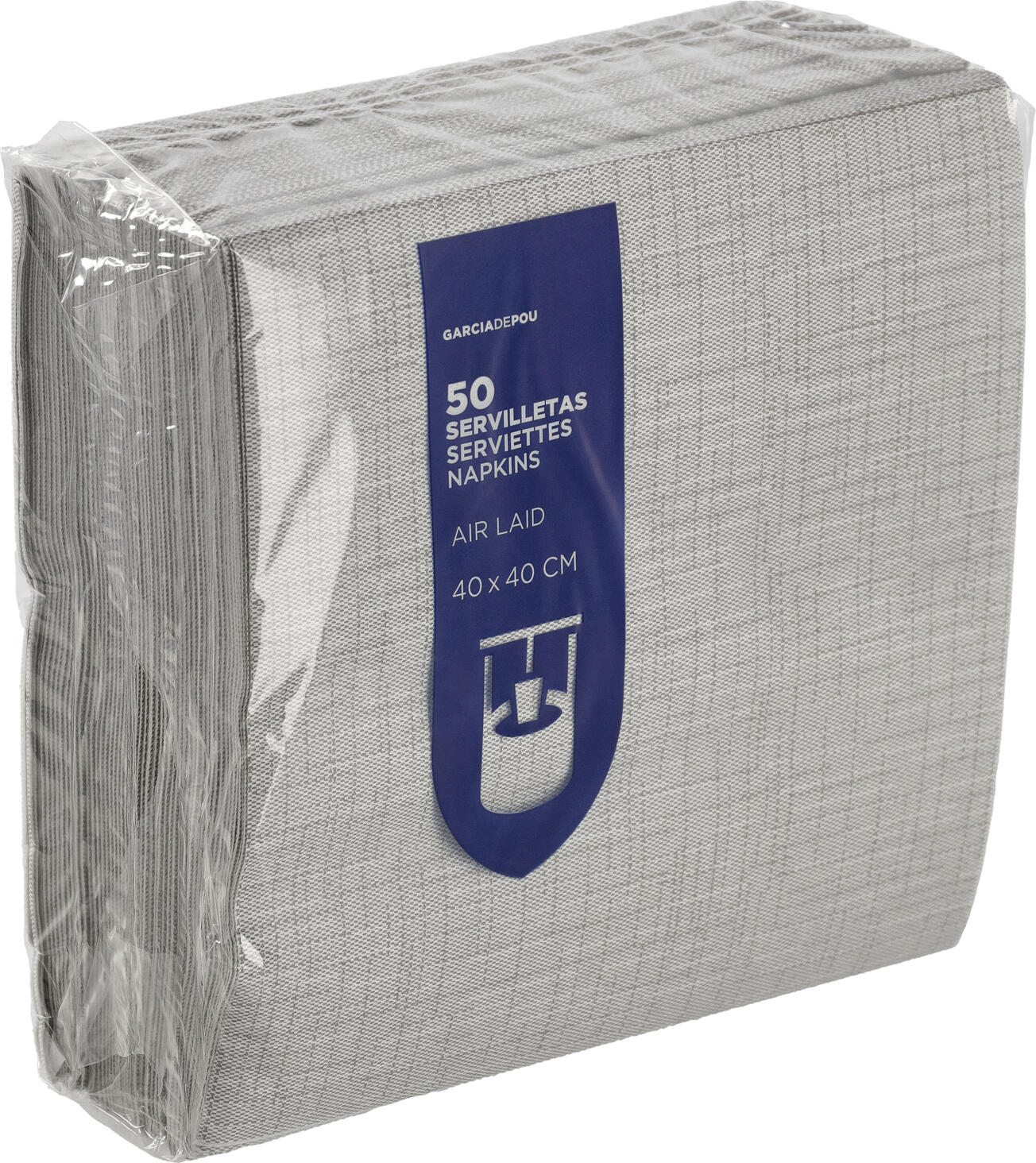 GARCIA DE POU Garcia De Pou, S.A. Napkin Cotto Serviette Cotto Napkin Cotto; 40x40 cm (WxL); grey; 50 piece / pack Serviette Cotto; 40x40 cm (BxL); grau; 50 Stück / Pack Airlaid napkins, high-quality with a textile effect. Available in multiple colors. Material: Nonwoven fabric (55 g/m²). Serviette mit Textilcharakter in hochwertiger Qualität. 1/4 Falz. Material: Airlaid (55g/m²).