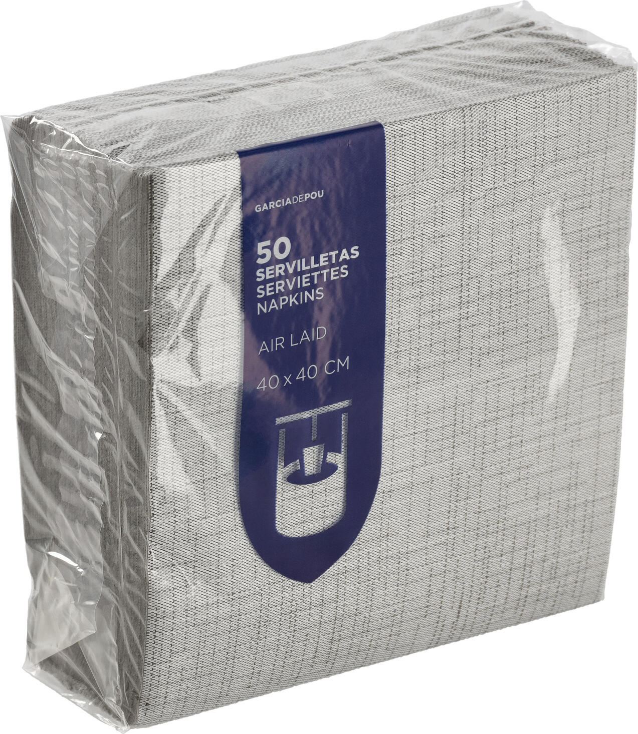 Garcia de Pou Cotto Airlaid Napkins, Anthracite, Nonwoven Fabric 55 g/m², 40 x 40 cm, 1/4 Fold, High-Quality Textile Effect