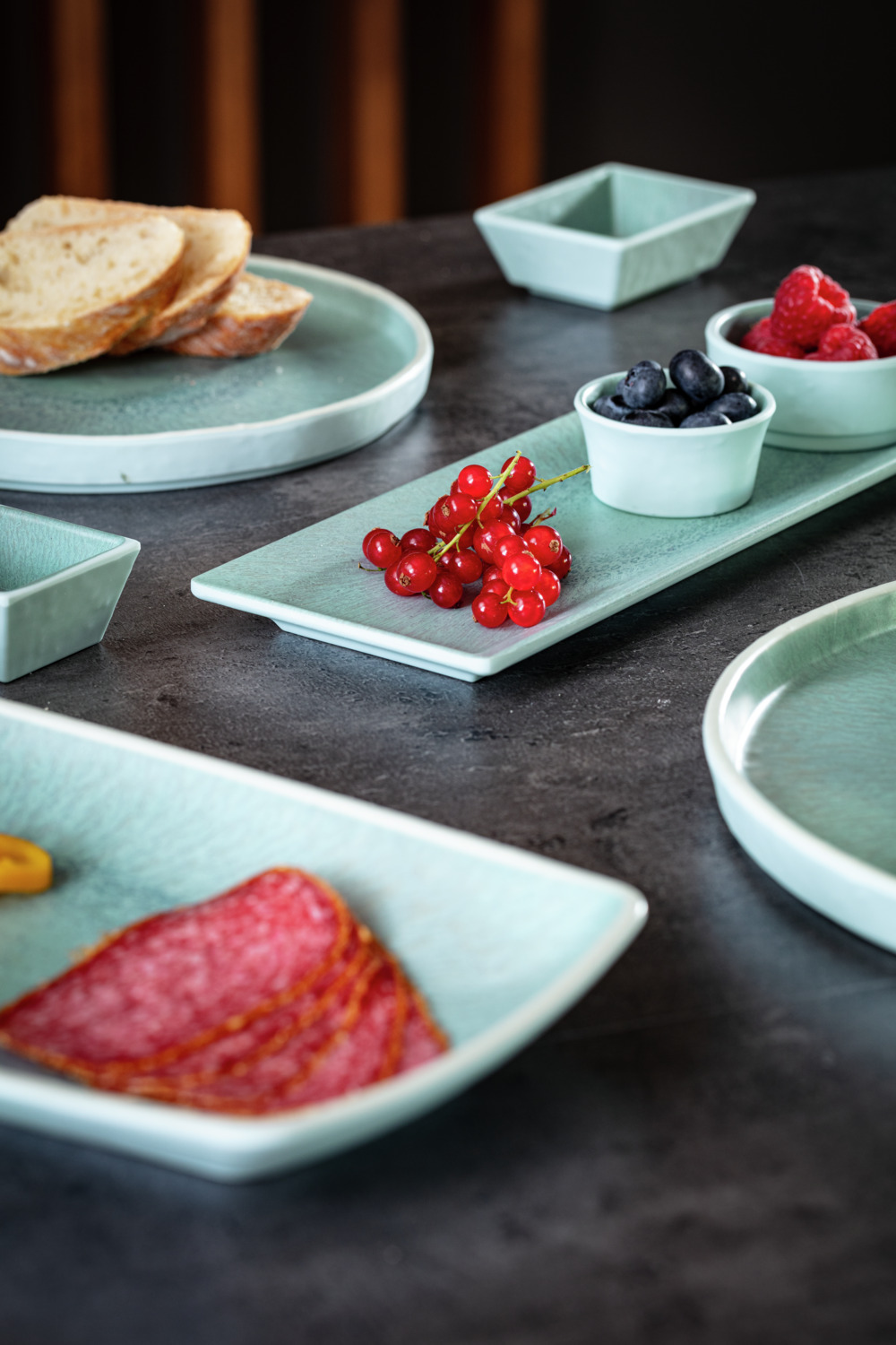 VEGA Torto Round Small Bowls, Melamine, 55ml, 7.3cm Diameter, Turquoise Blue, Impact and Breakage Resistant, Dishwasher Safe