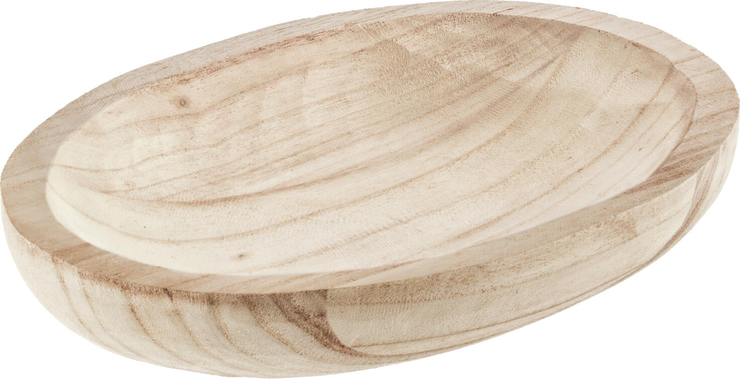 unknown LUSINI Solutions GmbH Decorative bowl Asuka Dekoschale Asuka Decorative bowl Asuka; 29.7x20x4.5 cm (LxWxH); natural Dekoschale Asuka; 29.7x20x4.5 cm (LxBxH); natur Decorative bowl made of wood. Dekoschale aus Holz.