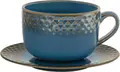 VEGA Aranda Colored Porcelain Combi Saucers, 15.5 cm Diameter, Blue, Dishwasher and Microwave Safe, Unique Decor
