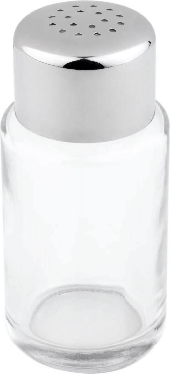 APS Assheuer + Pott GmbH & Co. KG Salt and pepper shaker, frosted, 18 holes Salz- und Pfefferstreuer mattiert 18 Löcher Salt and pepper shaker, frosted, 18 holes; 4x9 cm (ØxH); transparent Salz- und Pfefferstreuer mattiert 18 Löcher; 4x9 cm (ØxH); transparent Replacement glass with lid 18 holes - Ø 1.35 mm. Der Salz-/Pfefferstreuer ist eine praktische Ergänzung für den gedeckten Tisch, den Frühstücksbereich oder den professionellen Service. Er eignet sich zum Bereitstellen und Dosieren von Salz, Pfeffer oder feinen Gewürzen und überzeugt durch seine schlichte, vielseitige Ausführung. Der Deckel ermöglicht eine gleichmäßige Streuung, während das Glas den Füllstand jederzeit gut sichtbar macht. * Material: Glas und Edelstahl * Für Salz, Pfeffer und feine Gewürze geeignet * Für Restaurant, Frühstücksbereich und Tischservice geeignet * Deckel mit Streuöffnung für gleichmäßiges Dosieren * Transparenter Behälter zur einfachen Füllstandskontrolle * Spülmaschinengeeignet