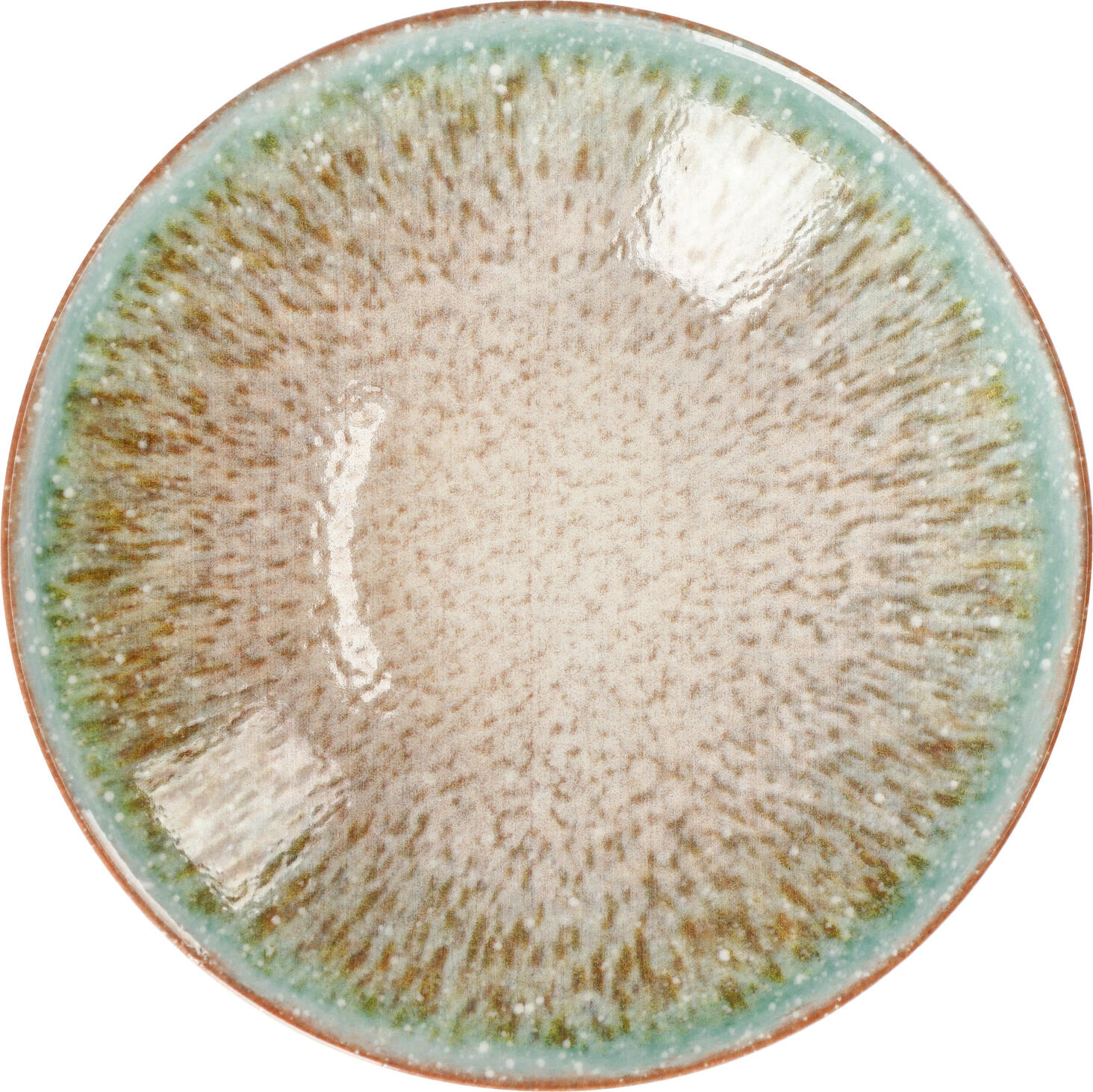 VEGA Mercury Deep Plate, 21.5 cm Porcelain, 700 ml, Green/Brown and White, Dishwasher and Microwave Safe, Robust Food-Safe Dinnerware
