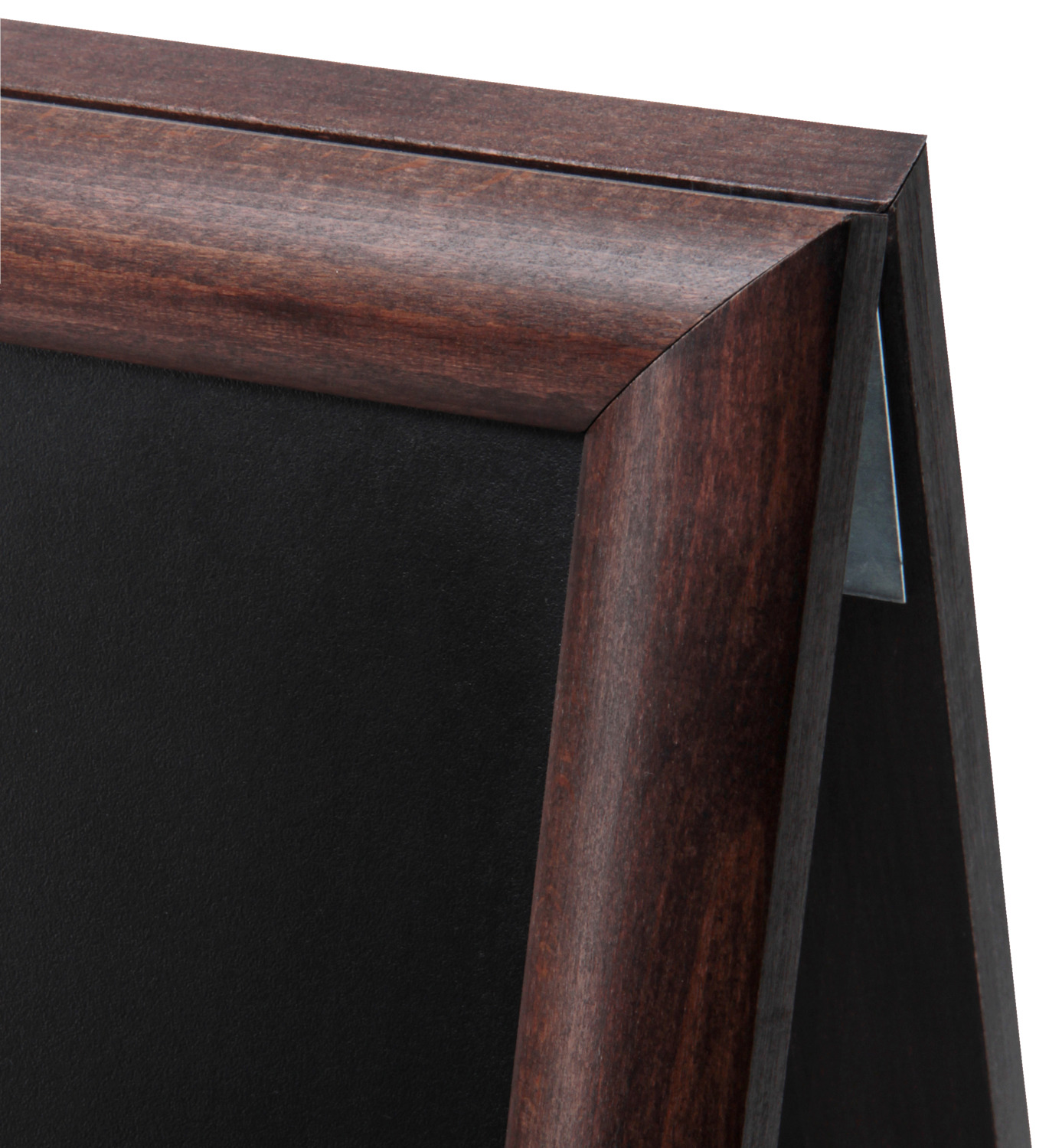 VEGA Listeo A-Frame Chalkboard Pavement Sign, 68 x 115 cm, Double-Sided Beech Wood Frame, Dark Brown, Wall-Mountable Foldable Display