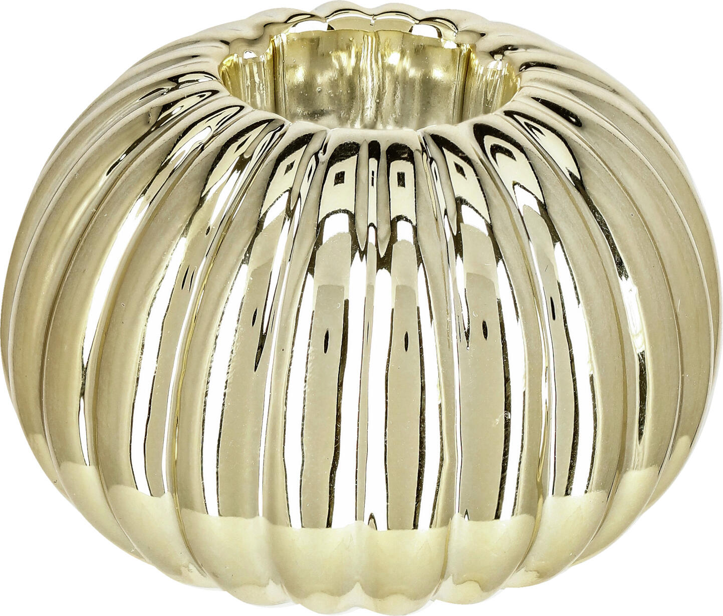 unknown LUSINI Solutions GmbH Candle holder Thian Spitzkerzenhalter Thian Candle holder Thian; 6.4x4.2 cm (ØxH); golden Spitzkerzenhalter Thian; 6.4x4.2 cm (ØxH); gold Porcelain candle holder with relief. Suitable for dishwasher. Spitzkerzenhalter aus Porzellan mit Relief. Spülmaschinengeeignet.