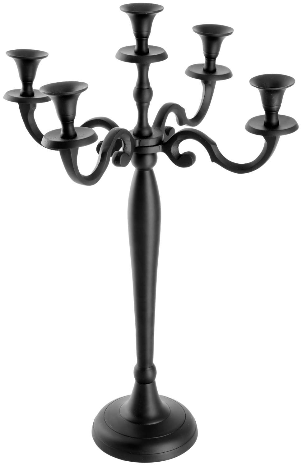 unknown LUSINI Solutions GmbH Candle holder Amodia Kerzenständer Amodia Candle holder Amodia; 34x60 cm (WxH); black Kerzenständer Amodia; 34x60 cm (BxH); schwarz Five-armed candle holder in matt black. Fünf-armiger Kerzenständer in mattem schwarz.