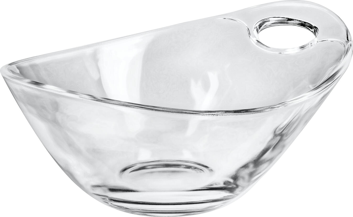 Borgonovo VETRERIA DI BORGONOVO S.P.A. Glass bowl Pratica Glasschale Pratica Glass bowl Pratica; 380 ml, 17x13.9x7.7 cm (LxWxH); transparent; 6 piece / pack Glasschale Pratica; 380 ml, 17x13.9x7.7 cm (LxBxH); transparent; 6 Stück / Pack Glass bowls with handle for easy serving. Diameter 29.2 x 22.1 cm with two handles. Dishwasher safe and stackable. Glasschalen mit Henkel zum einfachen servieren. Durchmesser 29,2 x 22,1 cm. Spülmaschinenfest und stapelbar.