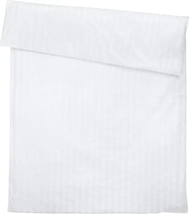 ERWIN M. Rom-Meran Duvet Cover, 100% Mercerized Cotton Damask, 200 TC, Classic Stripe Design, Hotel Closure, White, 150x200 cm, OEKO-TEX Standard 100