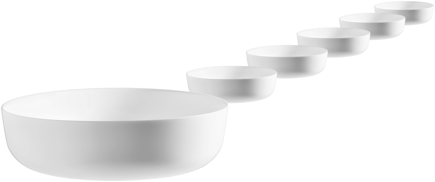 VEGA Ashley Tempered Glass Bowl, 2800ml, 26cm Diameter, White, Heat Resistant to 130°C, Oven and Microwave Safe, Robust and Scratch-Resistant