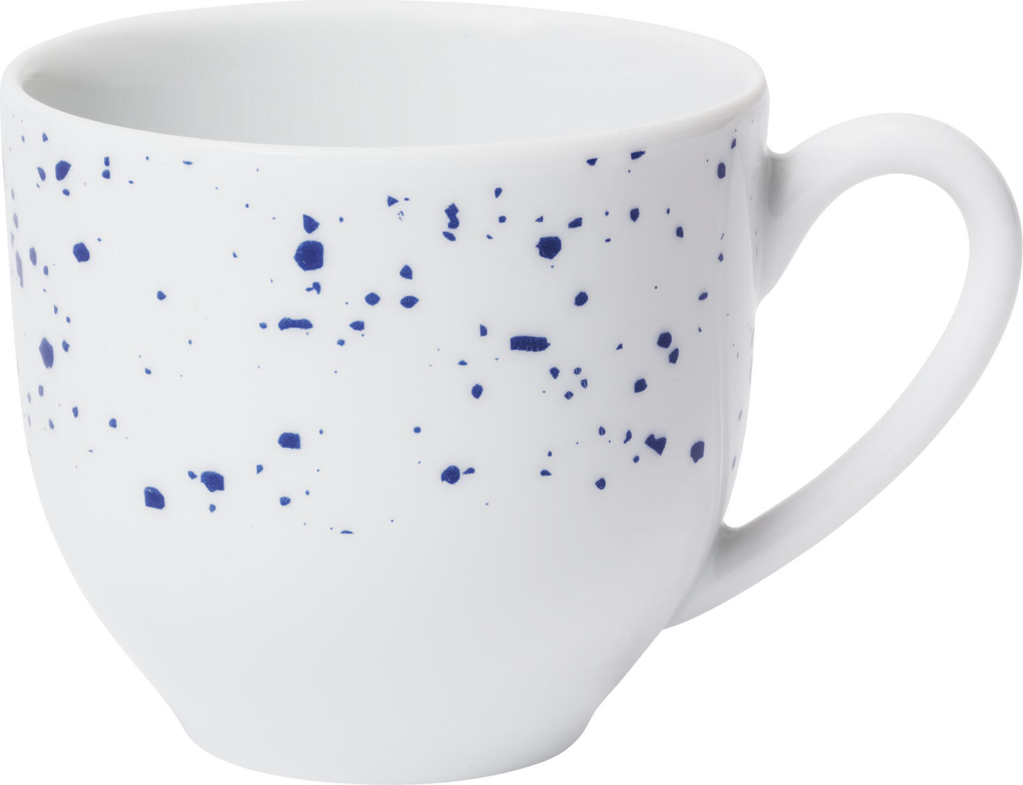 LUSINI Mixor Espresso Cup, 100ml White/Blue Porcelain Coffee Cup, Round 6.2cm Diameter, Dishwasher and Microwave Safe